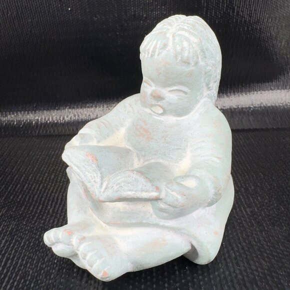 Vintage Isabel Bloom Girl Reading A Book Figurine Heavy Paperweight Figure Decor - Picture 6 of 11